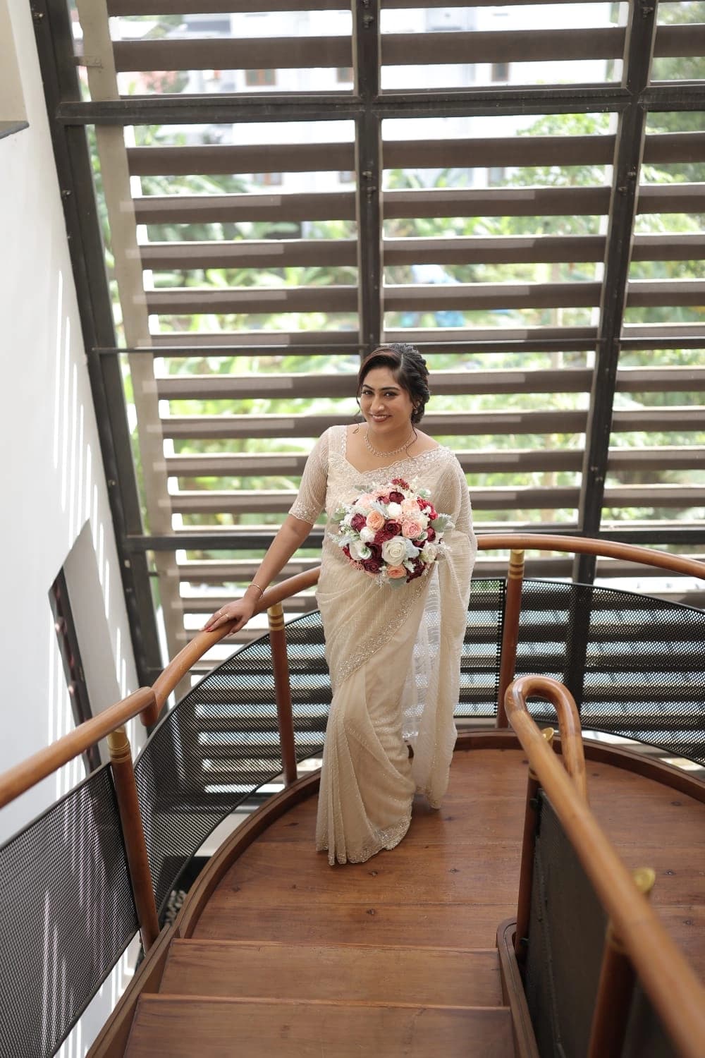 Bride with intricate hair and makeup.